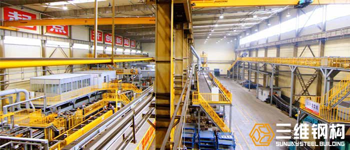 山東金鼎實業鋼結構機加廠房車間內部圖