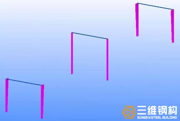 安裝鋼柱之間連梁(或系桿)